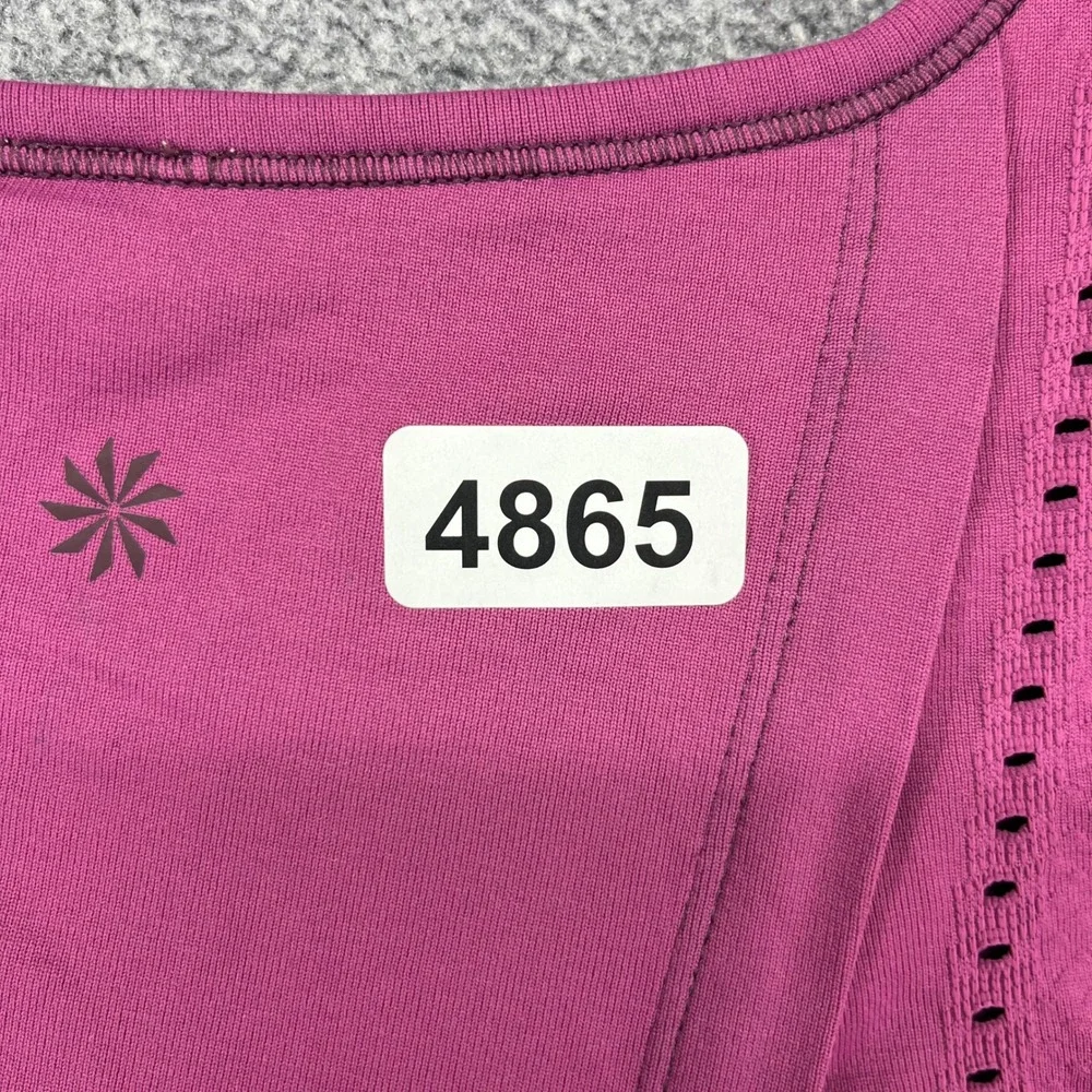 Athleta‎ Tank Top Womens Medium Purple Seamless Pointelle Split Back Activewear